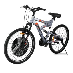 Sportex Boy's 21-Speed Steel Bicycle with Suspension V-Brake System Grey and Black 24inch